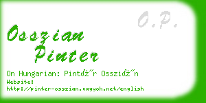 osszian pinter business card